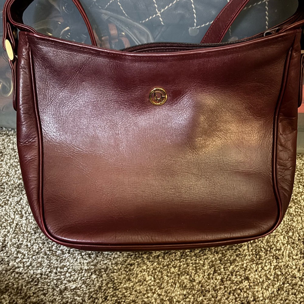 Traded-Dior Deep Burgundy Leather Shoulder Bag